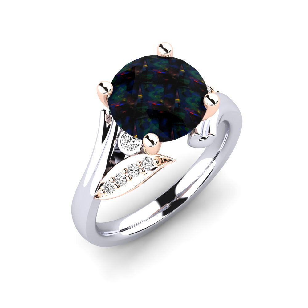 Schwarzer Opal Verlobungsring Agnella 3.0 crt