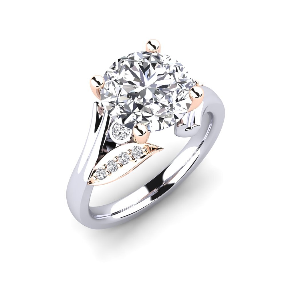 18k White & Rose Gold Engagement Ring Agnella 3.0 crt
