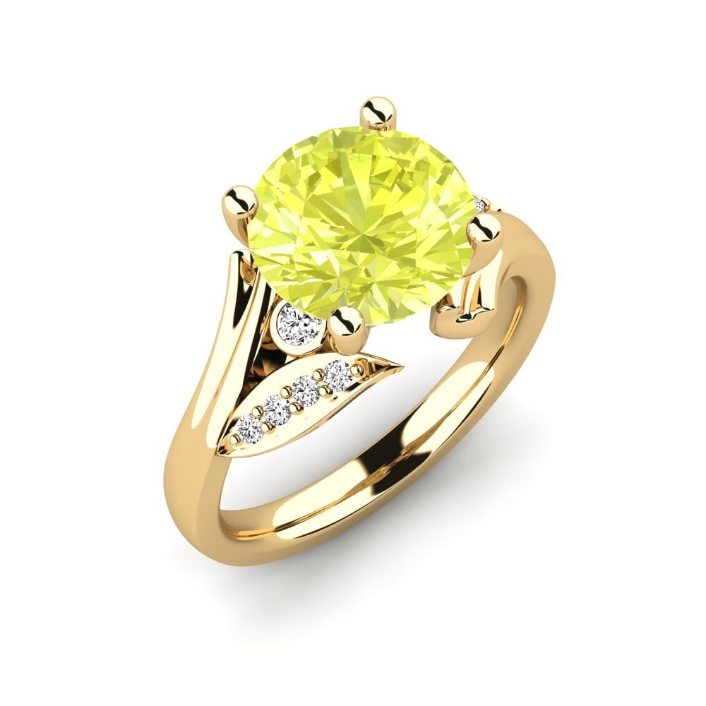 14ct Yellow Gold Lemon Quartz Engagement Ring Agnella 3.0 crt