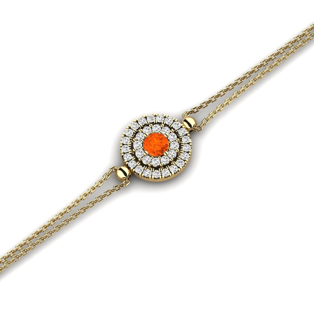 14k Oro Amarillo Ópalo Fuego Pulsera de Mujer Agnus