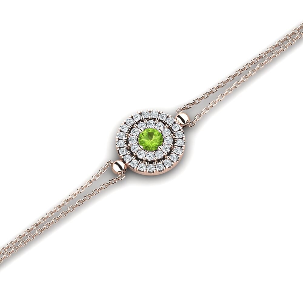 9ct Rose Gold Peridot Women's Bracelet Agnus