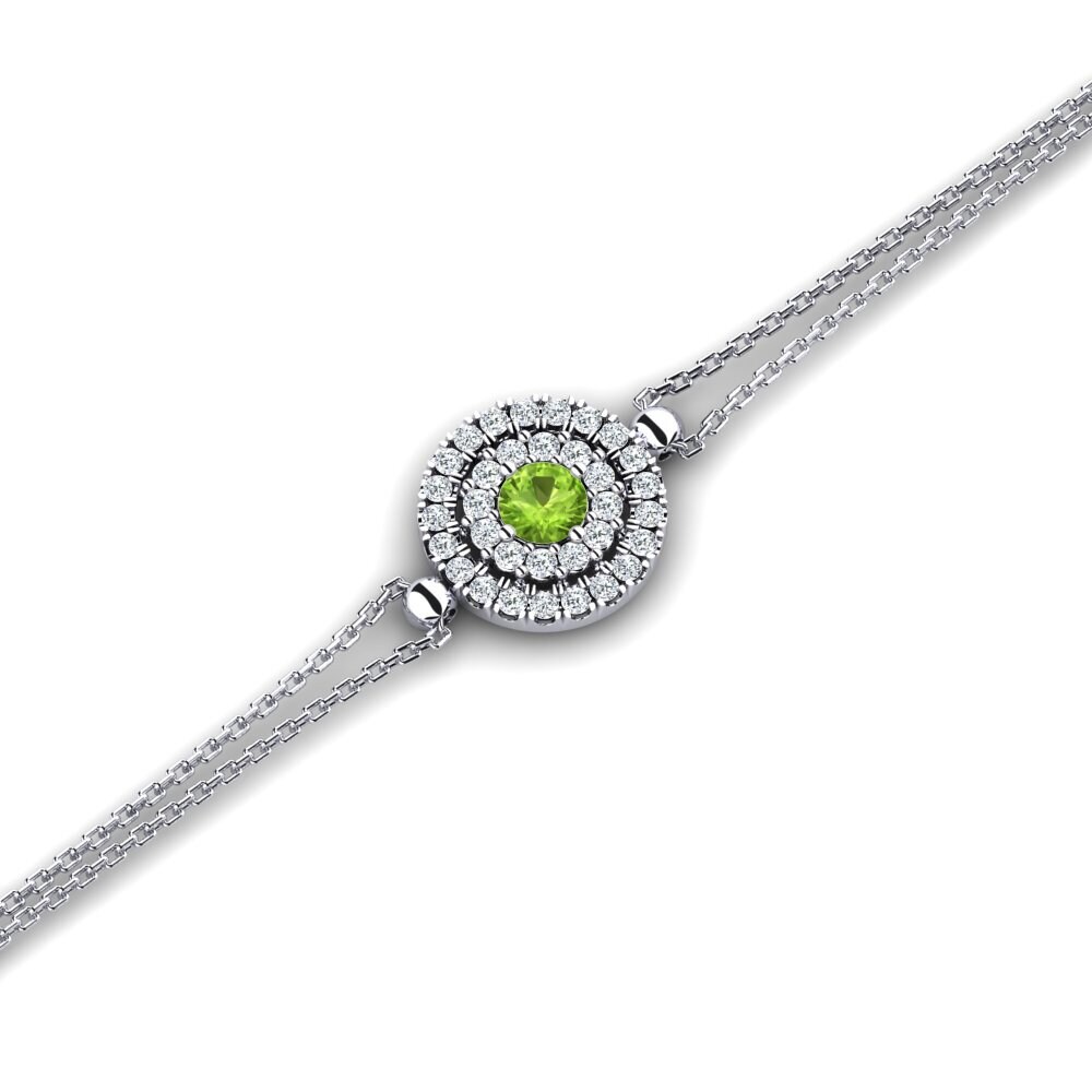 18k White Gold Peridot Women's Bracelet Agnus