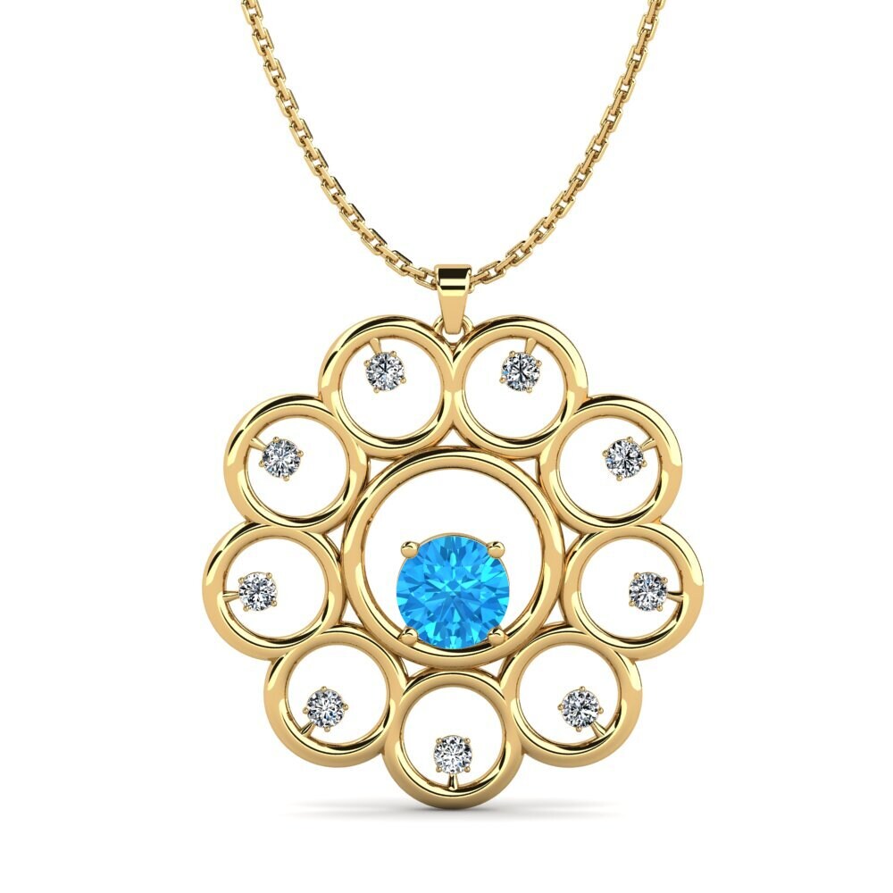 Blue Topaz Women's Pendant Agseffa