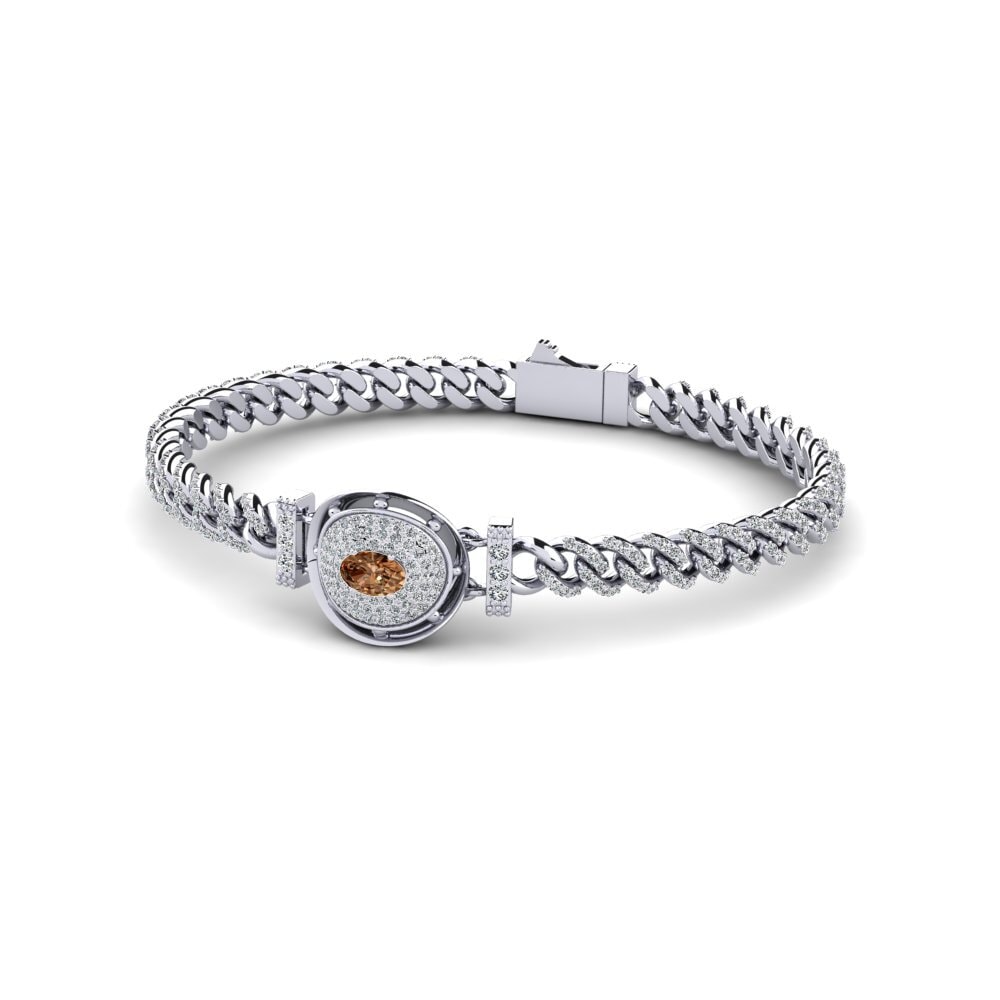 Ovalado Diamante marrón Pulsera Agters