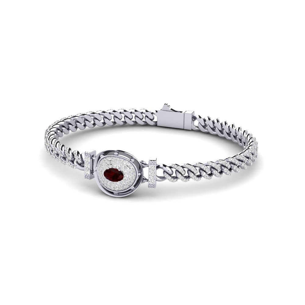 Ovalado Granate Pulsera de Mujer Agters