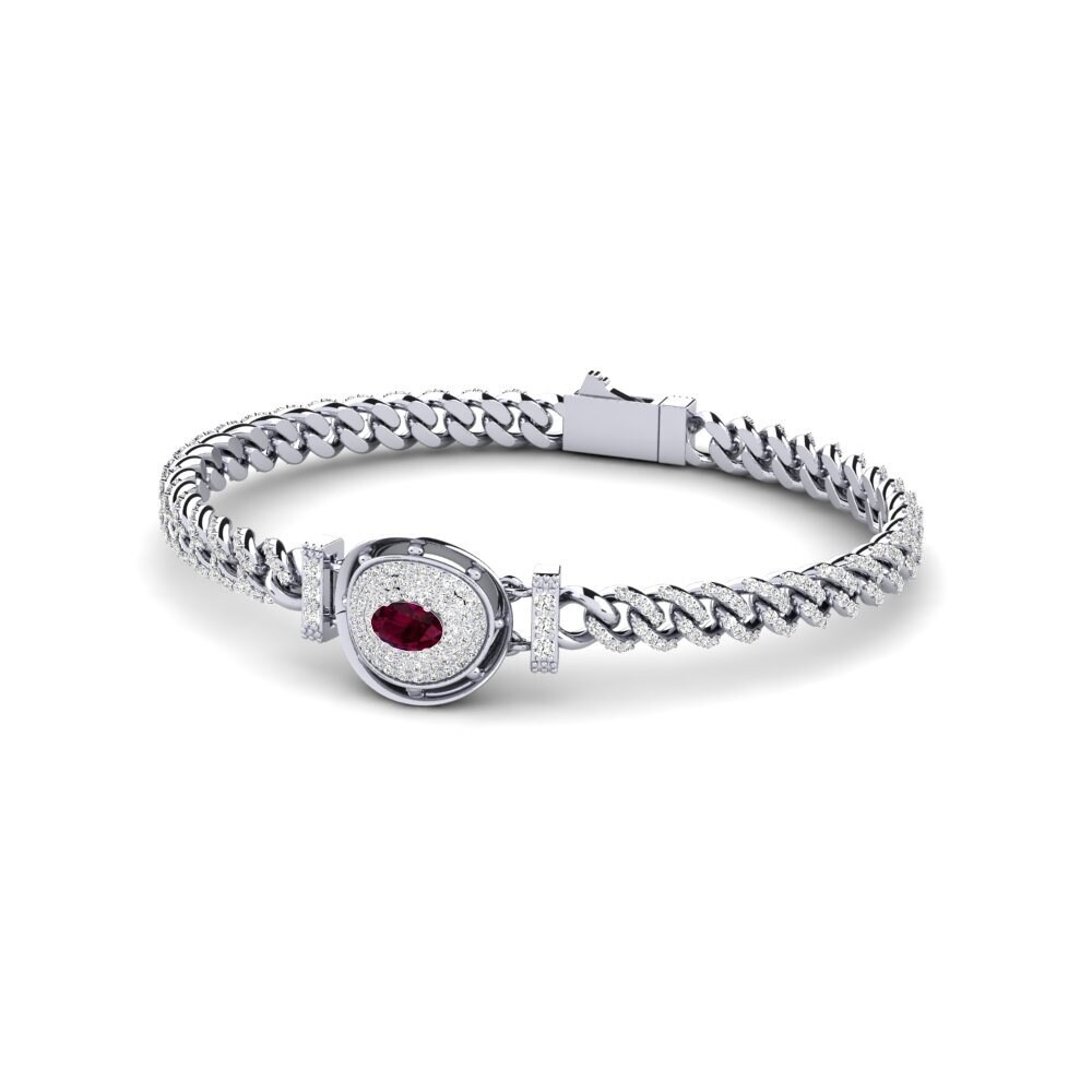 Ovalado Granate Rodolita Pulsera Agters