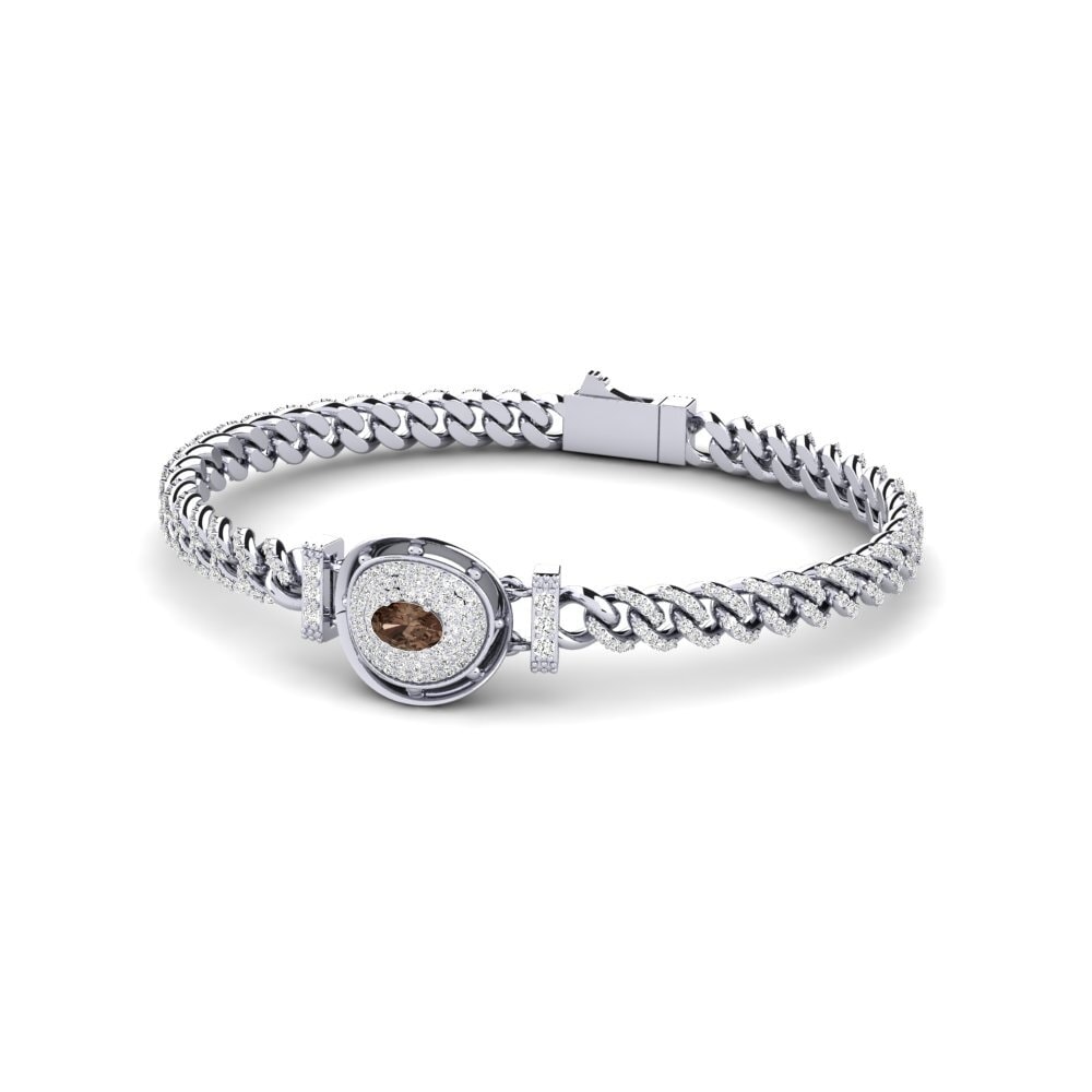 Ovalado Cuarzo humo Pulsera de Mujer Agters