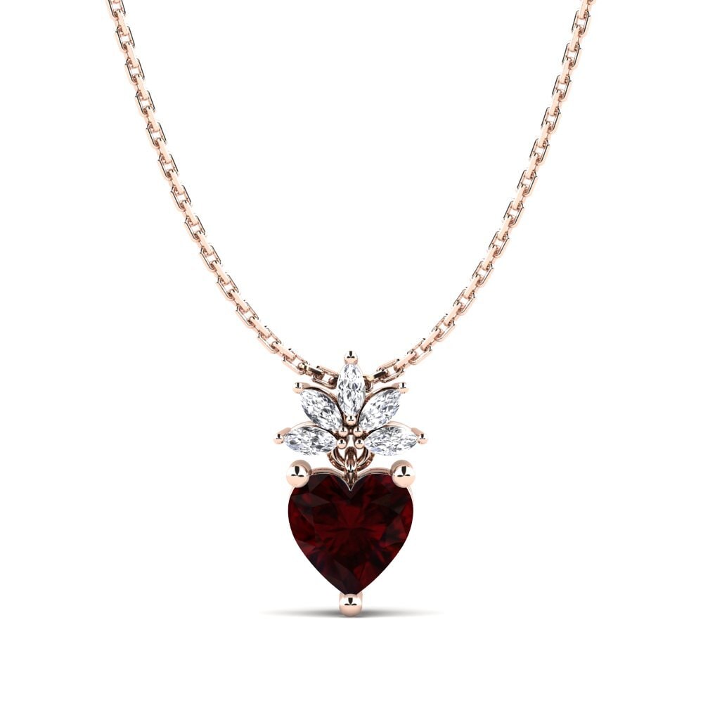 Or rose 14k Grenat Pendentif pour femme Aguessac