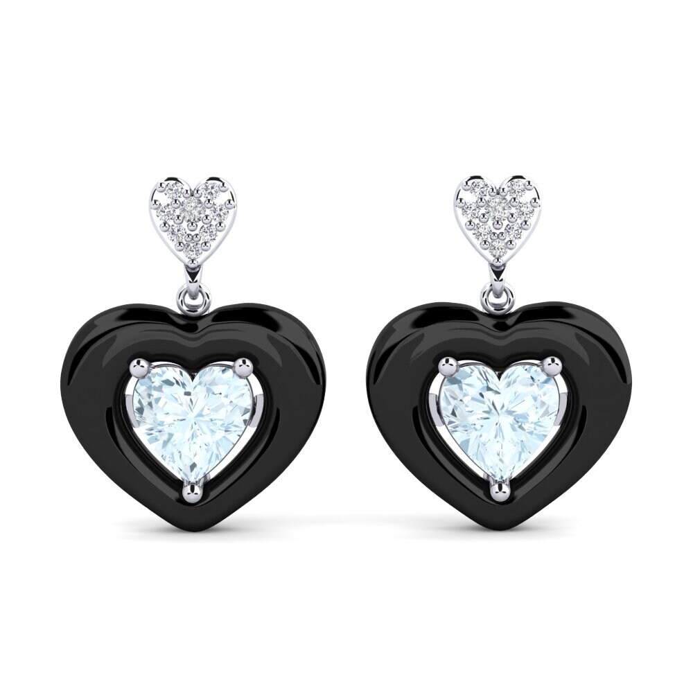 White Silver Aquamarine Women's Earring Aguinaga