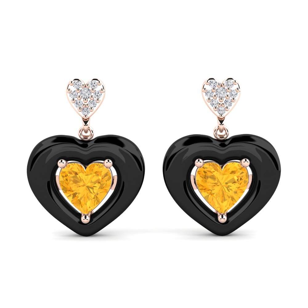 9ct Rose Gold Citrine Women's Earring Aguinaga