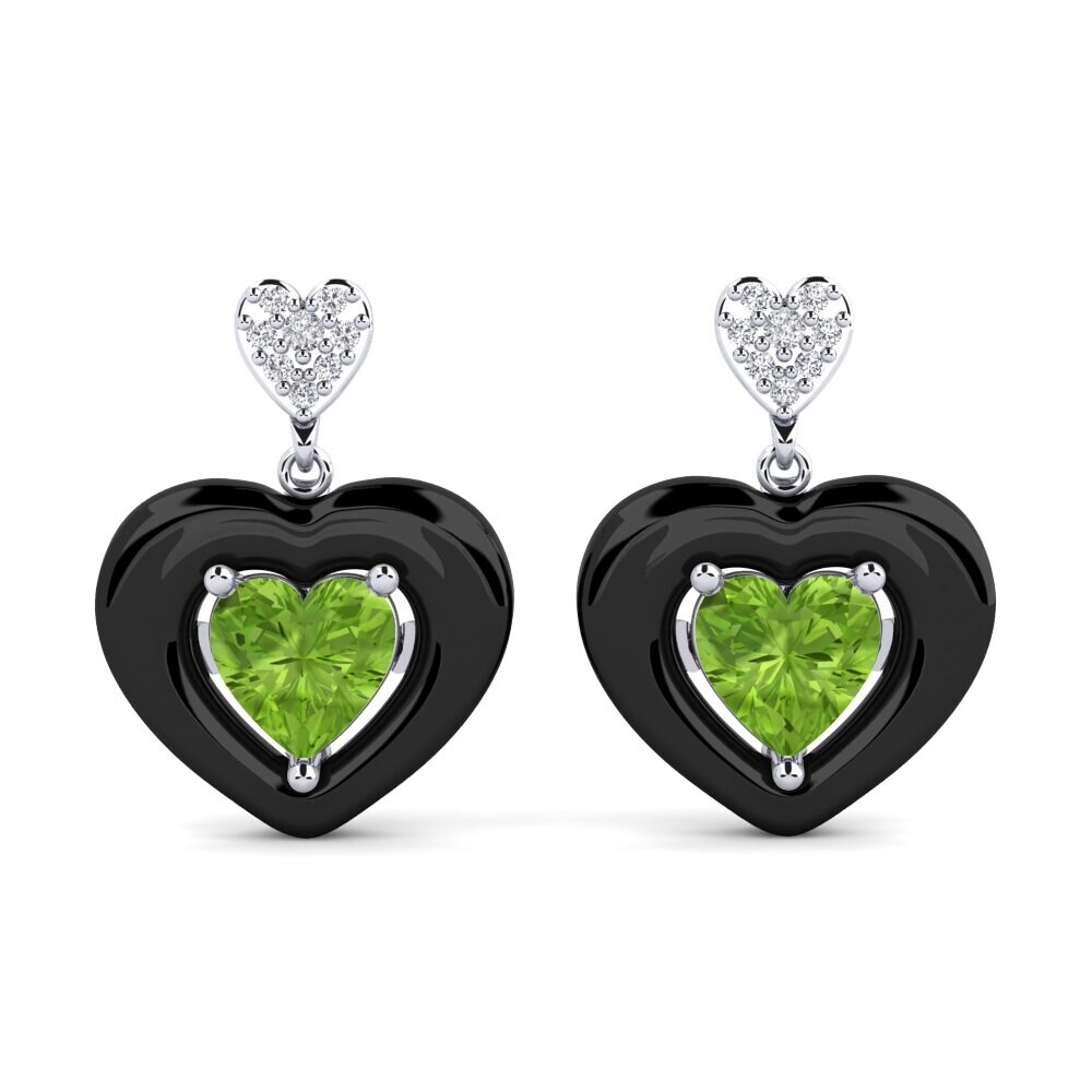White Silver Peridot Women's Earring Aguinaga