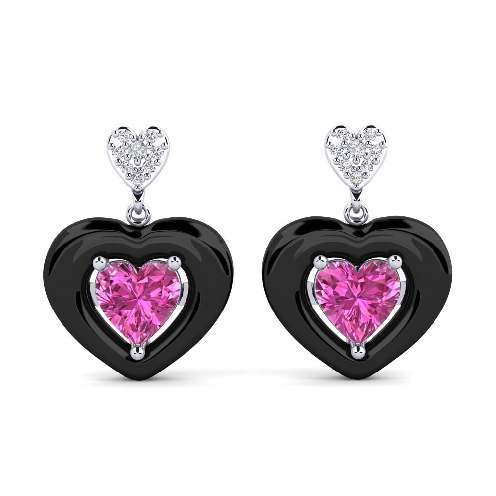 950 Platinum Pink Topaz Women's Earring Aguinaga