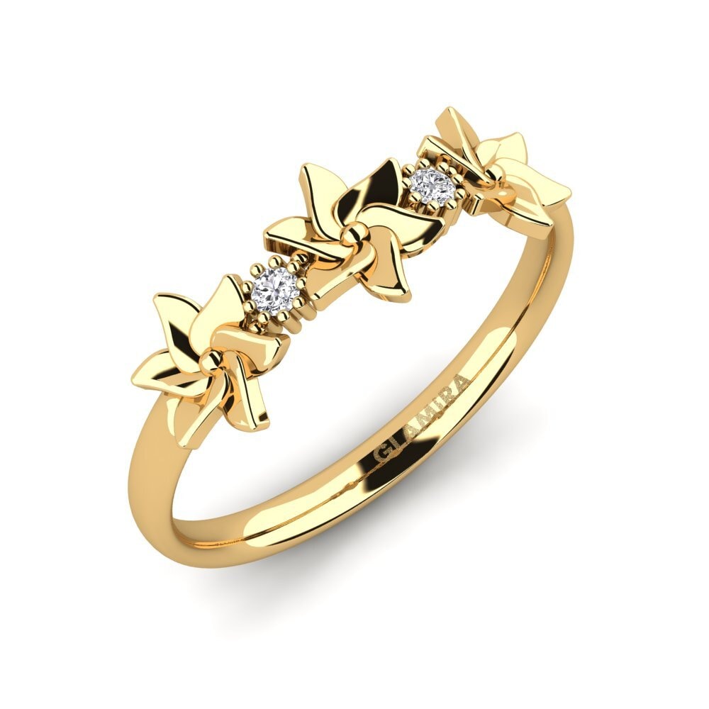 Order 0.04 Carat Round cut 9ct Yellow Gold Diamond GLAMIRA Ring Aguish ...