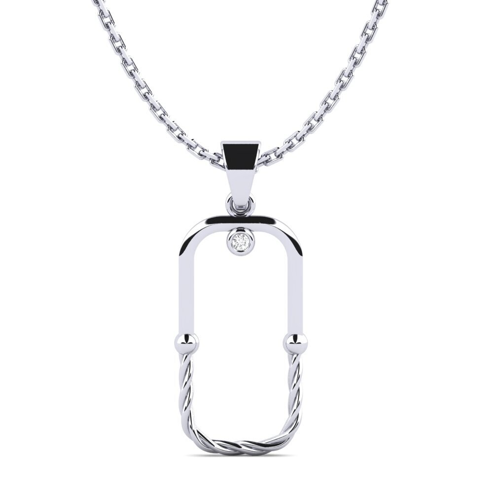 Plata 925 Zafiro blanco Colgante de Mujer Ahie