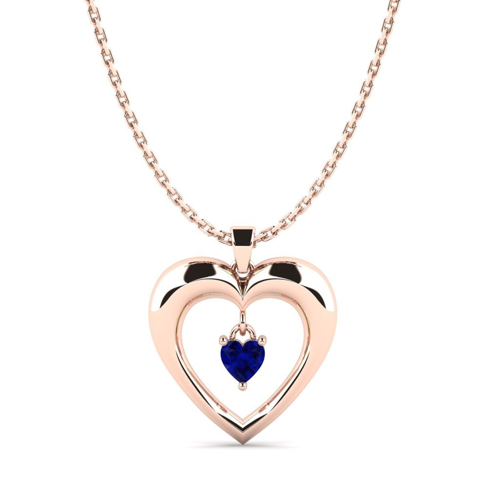 14ct Rose Gold Sapphire Women's Pendant Ahiezer