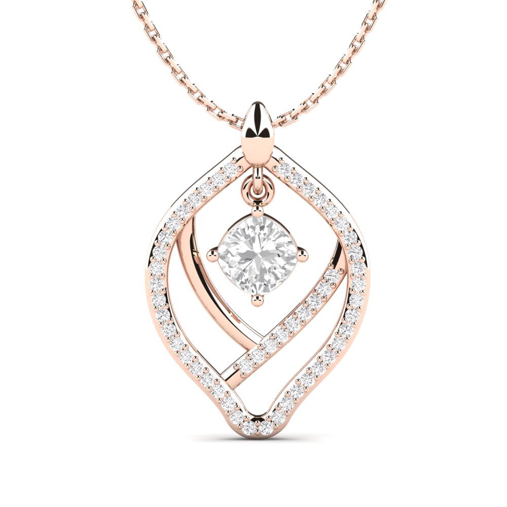 Cushion Đá Sapphire Trắng Dây chuyền nữ Ahkaila