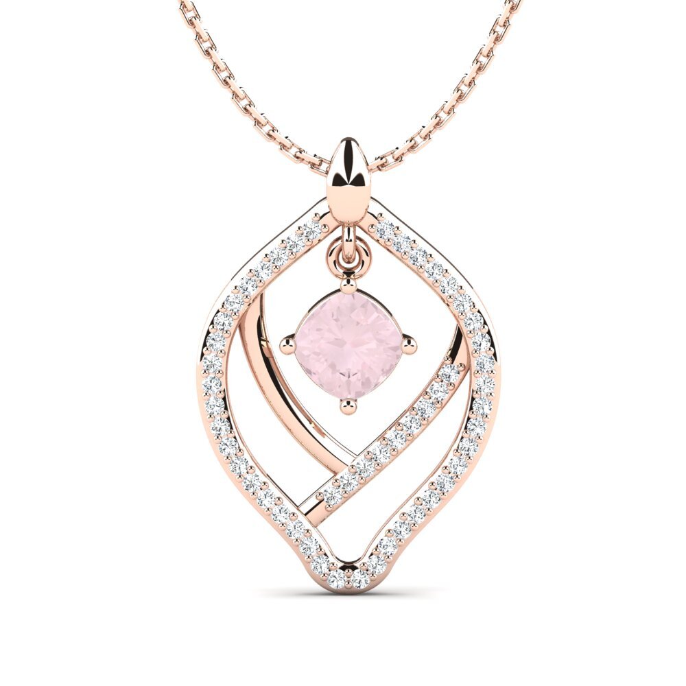 Cushion Rose Quartz Women's Necklace Ahkaila