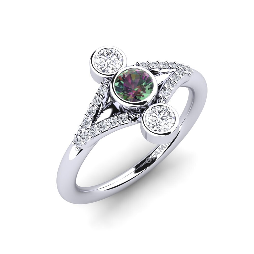 18ct White Gold Mystic Topaz Ring Ahlexa
