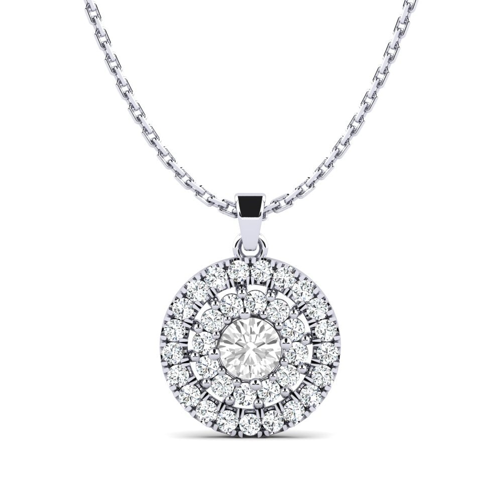 Pendentif En Argent 925 Avec Saphir Blanc Naturel De 2.5 Carats - Certifié AGL, Cadeau Inclus