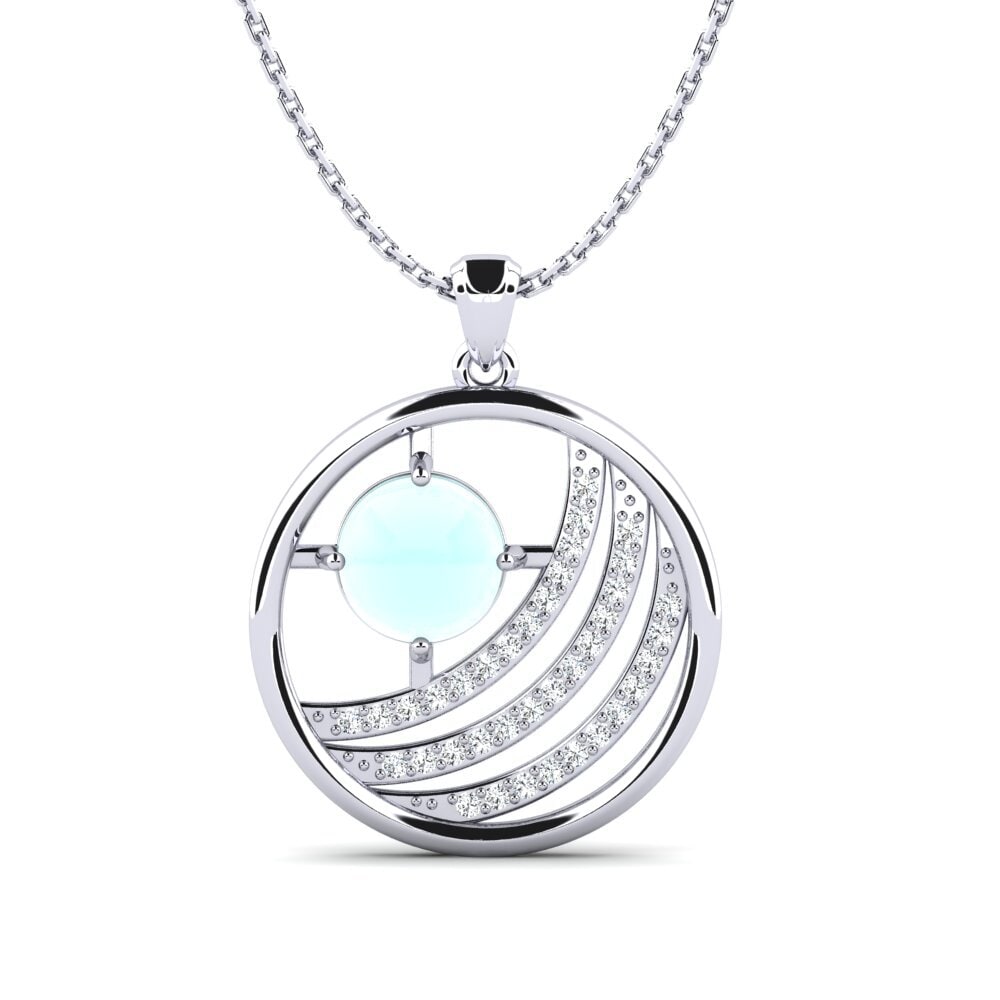 Cabochon Aquamarine Women's Pendant Aidelis