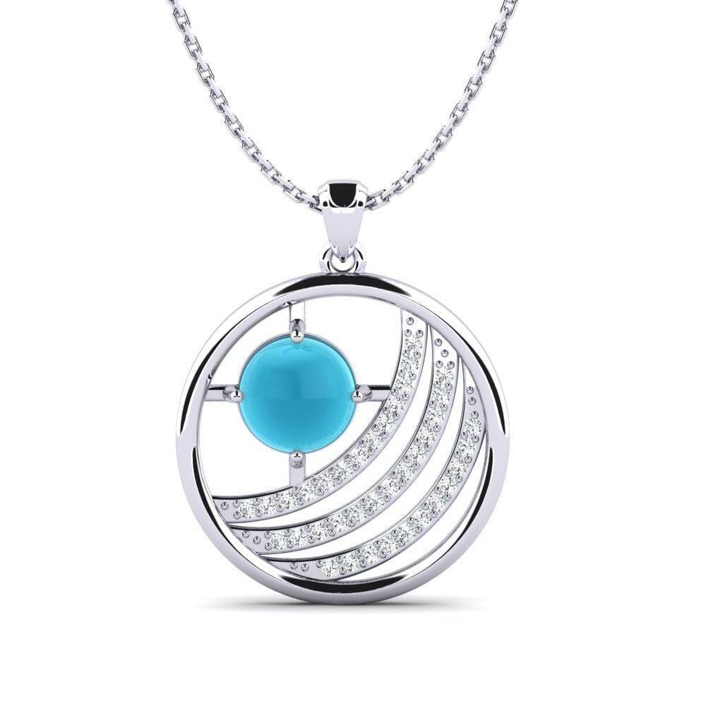 Cabochon Blue Topaz Women's Pendant Aidelis