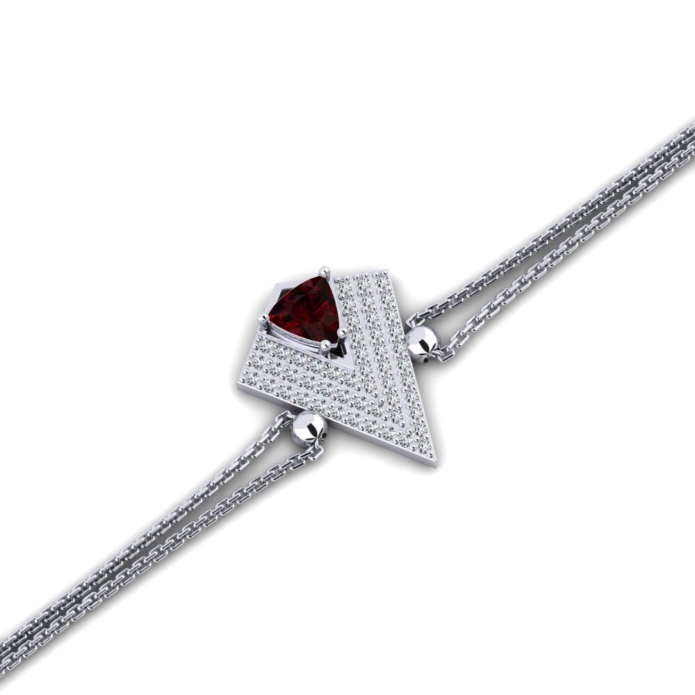 Trillion Garnet Women's Bracelet Aidenco