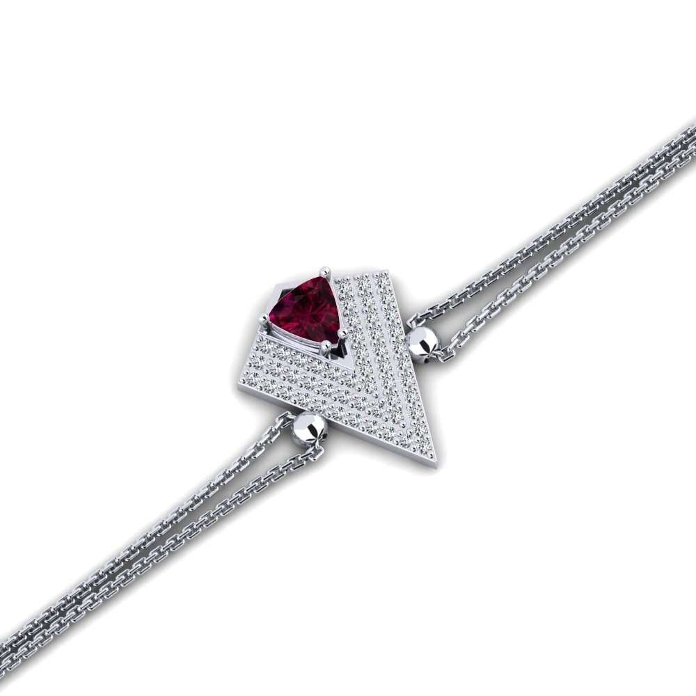 Trillion Rhodolite Garnet Women's Bracelet Aidenco