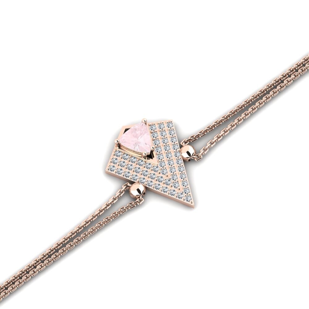 9ct Rose Gold Rose Quartz Women's Bracelet Aidenco