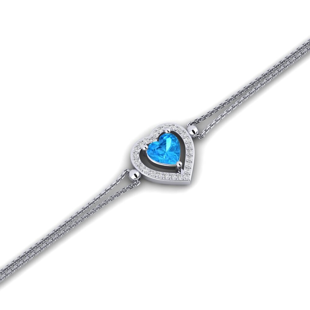 Heart Blue Topaz Women's Bracelet Aiguebelette