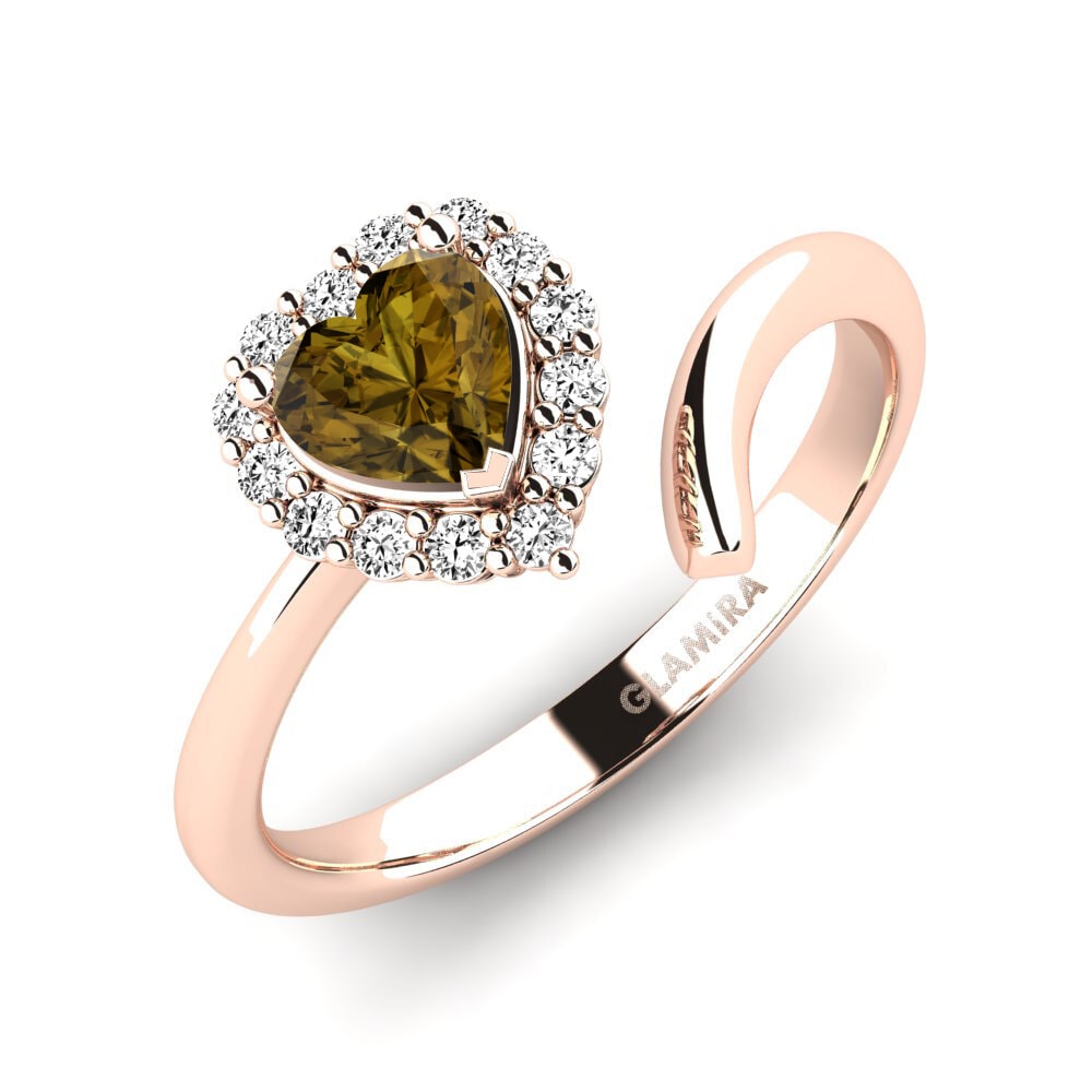 Rotgold 750 Brauner Zirkon Ring Aigurande