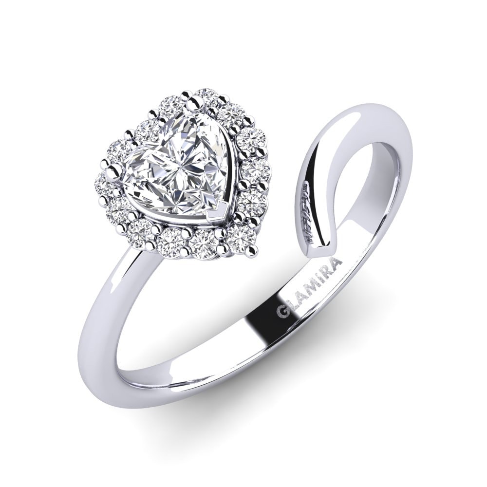 Open Promise Rings GLAMIRA Aigurande 585 White Gold Diamond