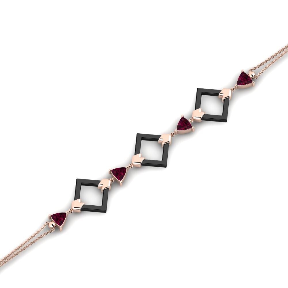 14K Rose Gold Rhodolite Garnet Bracelet Aileen