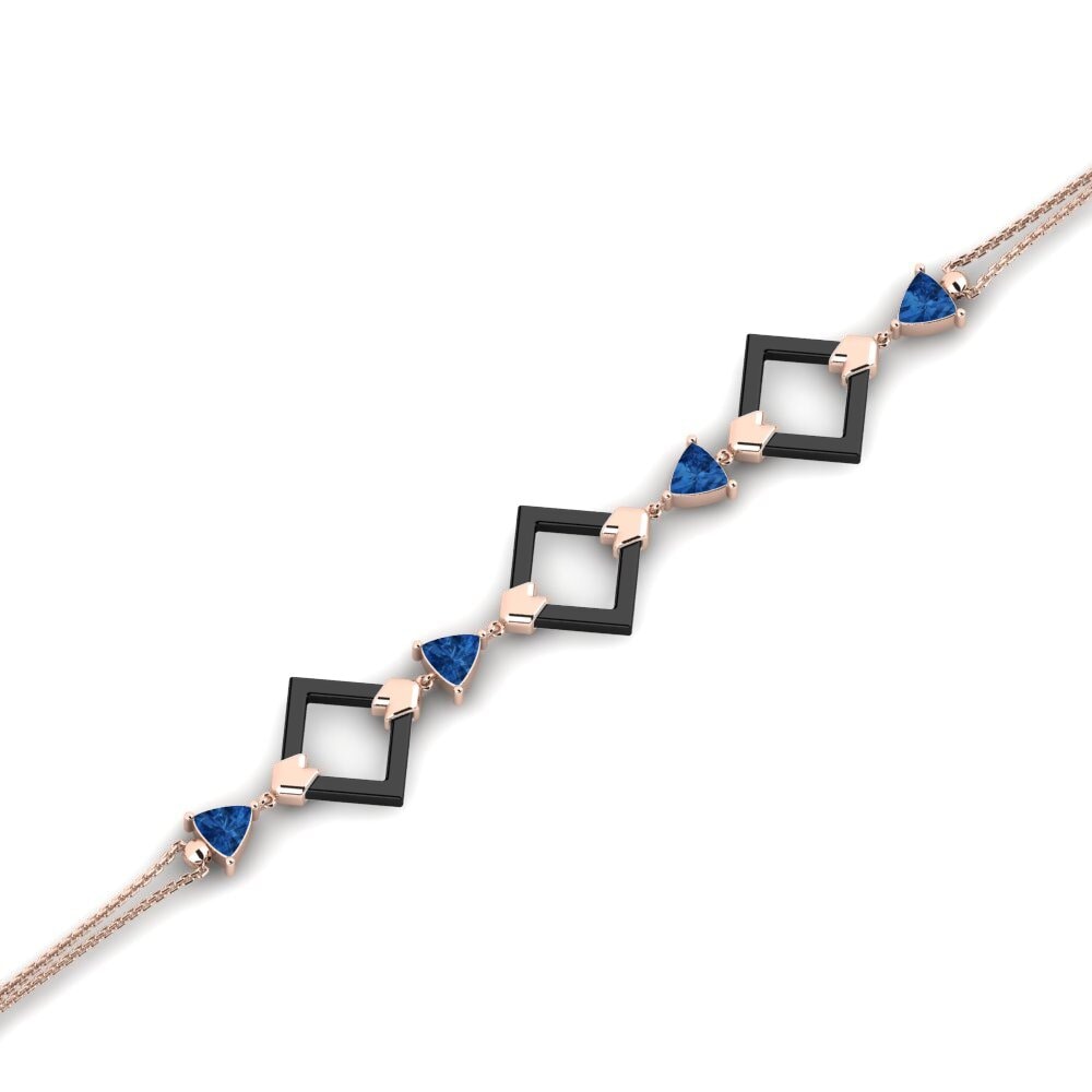 14K Rose Gold Dark Blue Zirconia Bracelet Aileen