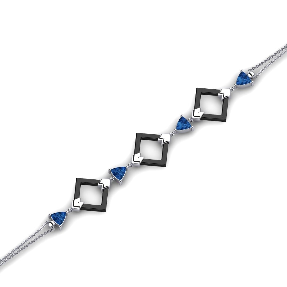 950 Palladium Dark Blue Zirconia Bracelet Aileen