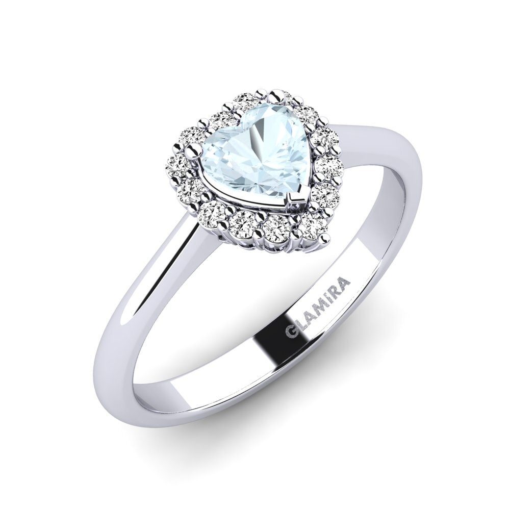 Corazón Aguamarina Anillo de compromiso Ailefroide