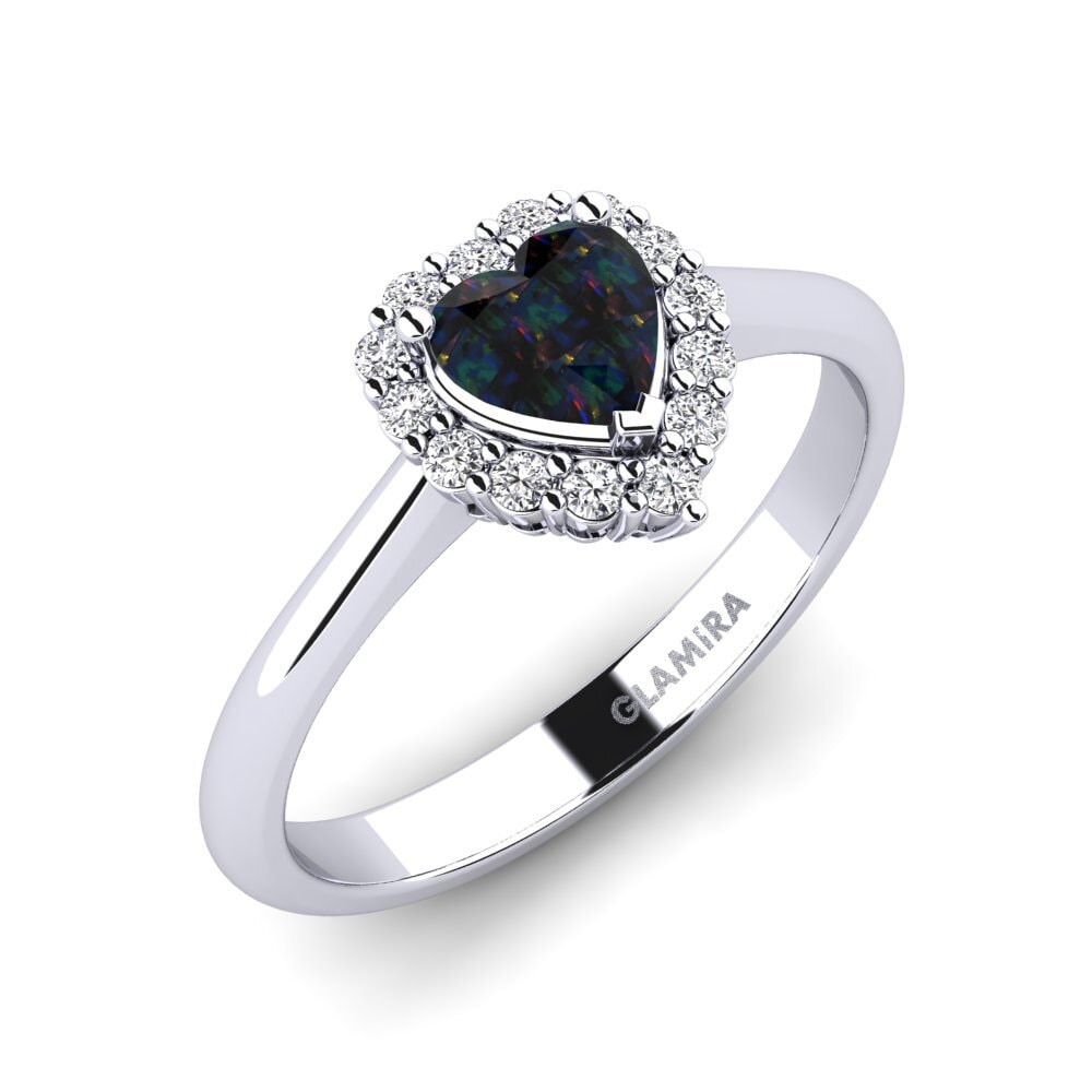 Black Opal Engagement Ring Ailefroide