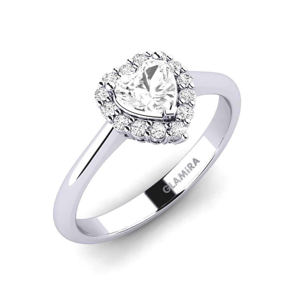 Corazón Zafiro blanco Anillo de compromiso Ailefroide