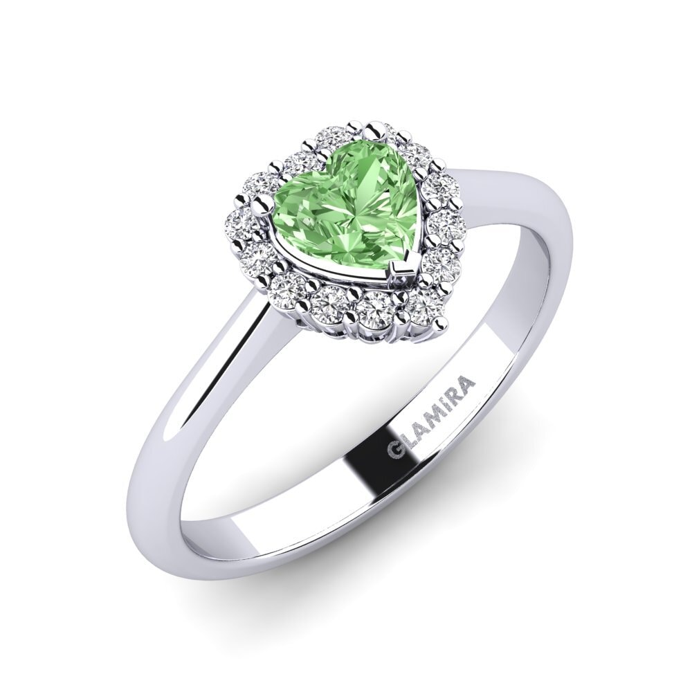 Corazón Diamante Verde Anillo de compromiso Ailefroide