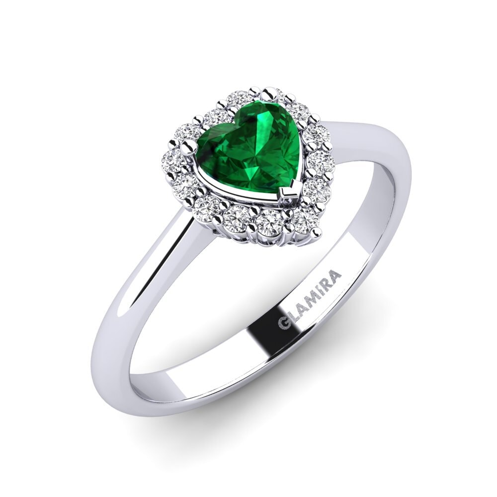 Heart Emerald (Lab Created) Engagement Ring Ailefroide
