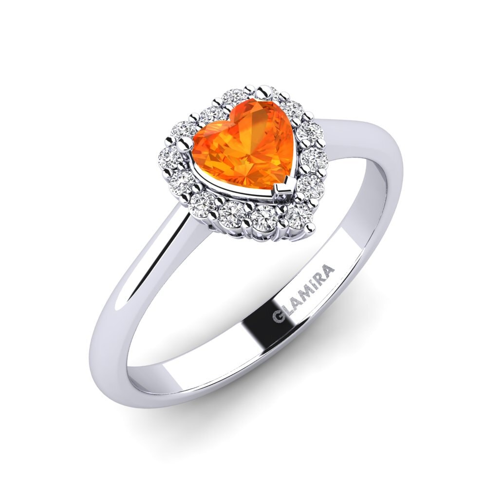 Corazón Zafiro Naranja Anillo de compromiso Ailefroide
