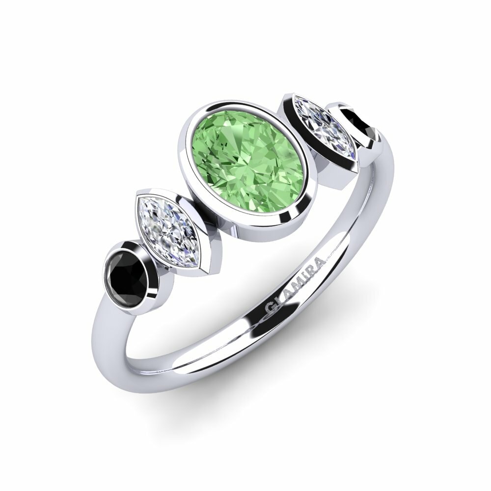 Green Diamond 950 Palladium Engagement Ring Ailesse