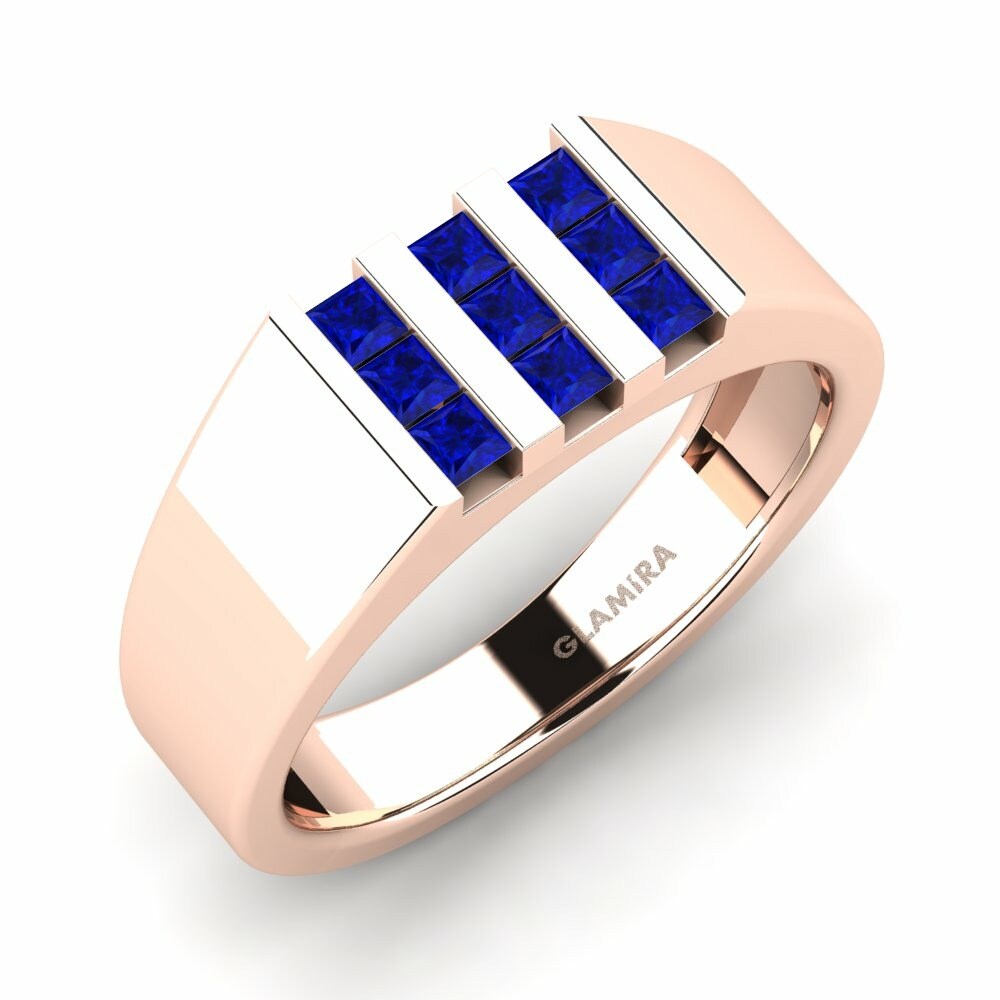 Sapphire 18K Rose Gold Men's Ring Ailfrid