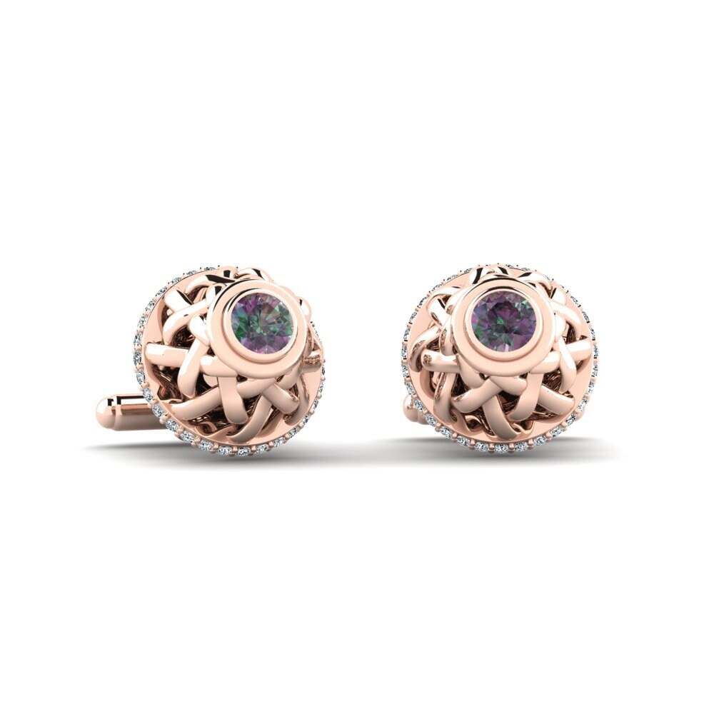 14ct Rose Gold Mystic Topaz Cufflink Aisan