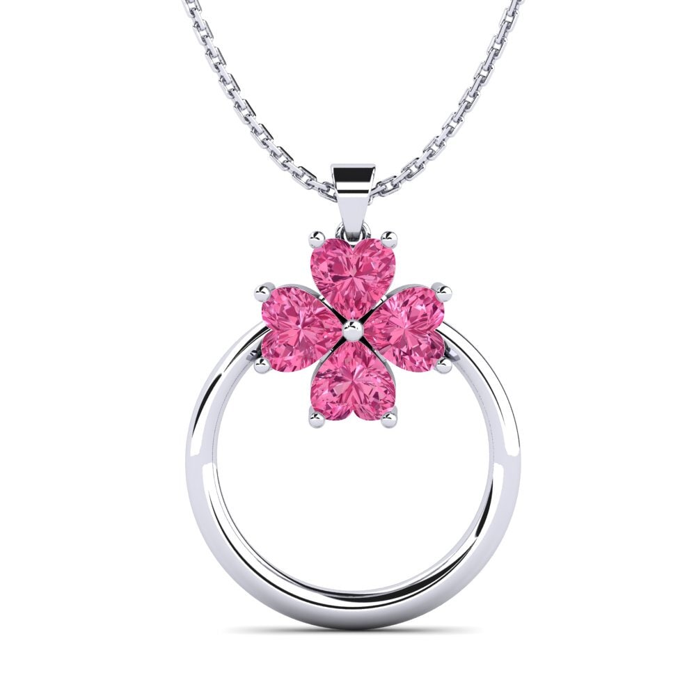 Trái Tim Đá Tourmaline Hồng / Bích tỷ Mặt dây chuyền nữ Aisey