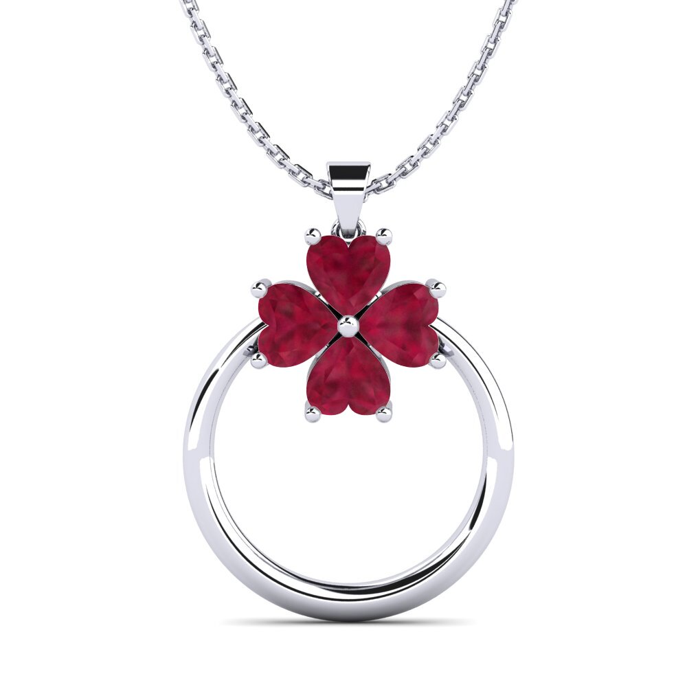 Trái Tim Đá Ruby / Hồng Ngọc Mặt dây chuyền nữ Aisey