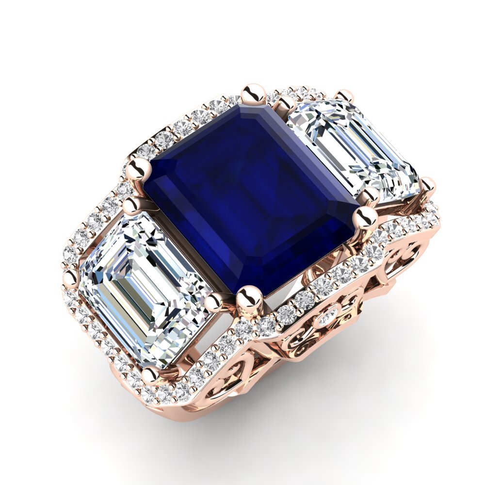 14k Rose Gold Sapphire Engagement Ring Aithen