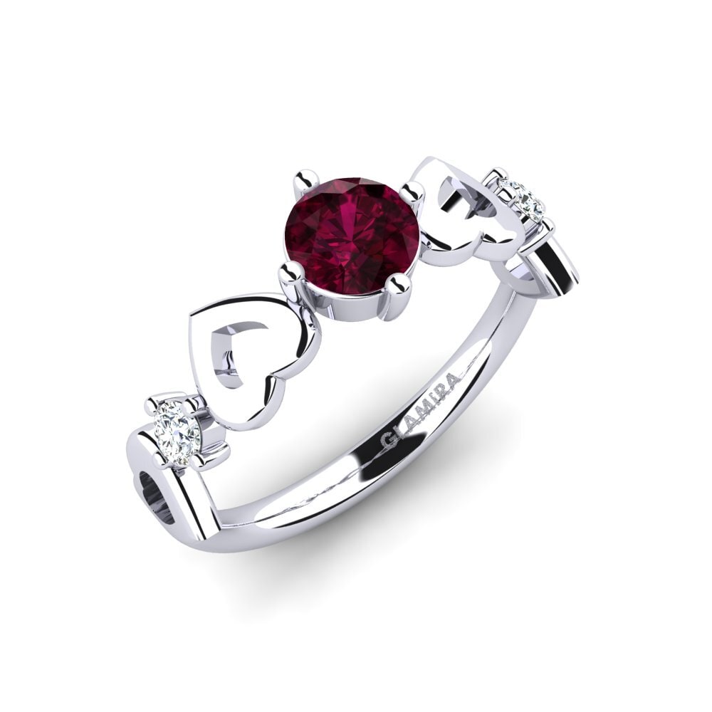 950 Platinum Rhodolite Garnet Women's Ring Aizaya