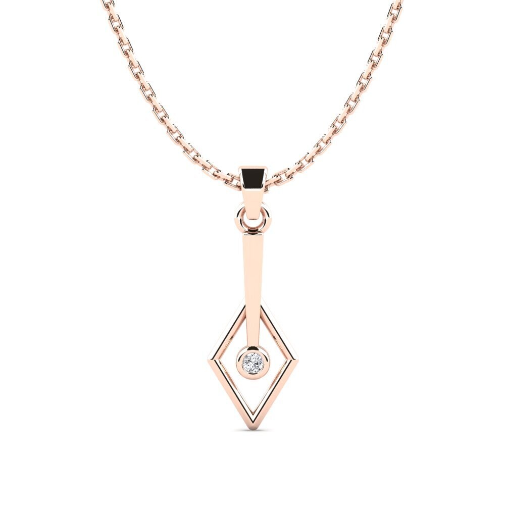 18k Oro Rosa Diamante Colgante de Mujer Ajloniras