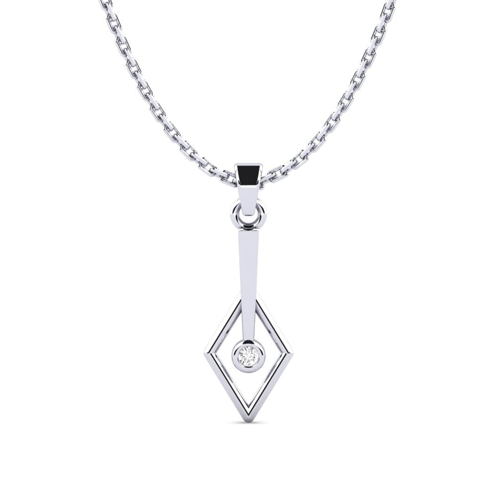Plata 925 Zafiro blanco Colgante de Mujer Ajloniras