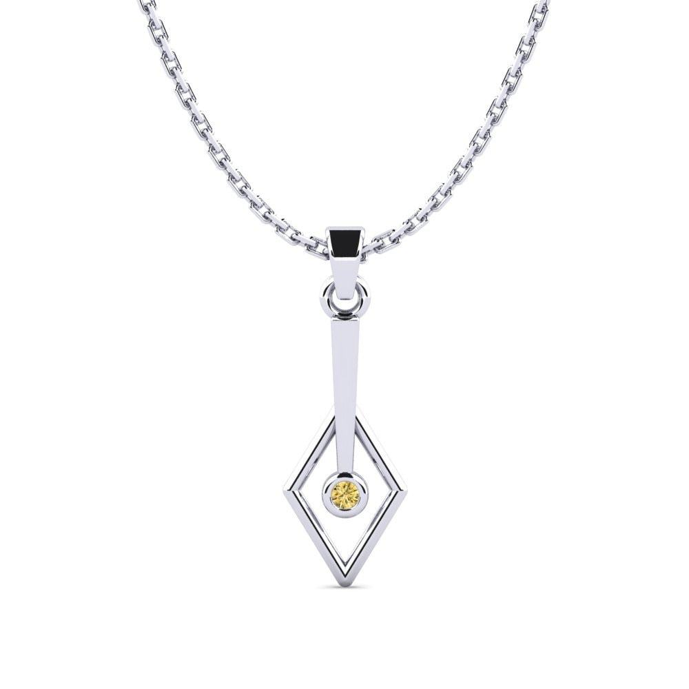 Paladio 950 Diamante Amarillo Colgante de Mujer Ajloniras